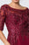 Elizabeth K - Embroidered Quarter Length Sleeve Chiffon Dress GL2811 - 1 pc Burgundy In Size S Available CCSALE S / Burgundy