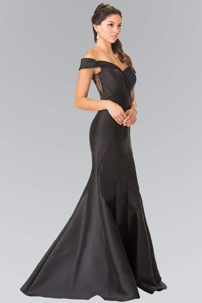 Elizabeth K - Folded Off-Shoulder Mermaid Evening Gown GL2213 - 1 pc Blush In Size M Available CCSALE M / Black
