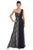 Elizabeth K - GL1000 One Shoulder Lace Dress with Chiffon Overlay Special Occasion Dress XS / Black