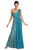 Elizabeth K - GL1000 One Shoulder Lace Dress with Chiffon Overlay Special Occasion Dress XS / Teal
