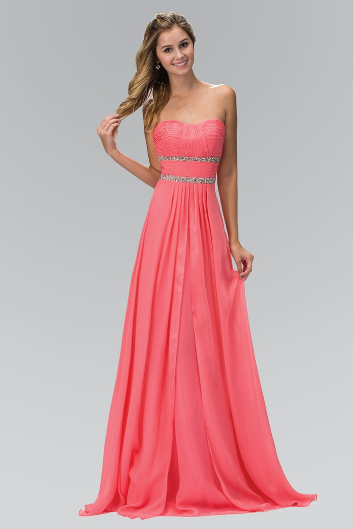Elizabeth K - GL1017 Sweetheart Sequined Empire Waist Dress Special Occasion Dress XS / Coral