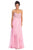 Elizabeth K - GL1061 Medallion Accented Sweetheart Chiffon Gown Special Occasion Dress XS / Pink