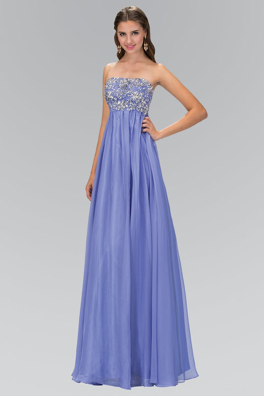 Elizabeth K - GL1069 Strapless Ornate Chiffon Empire Gown Special Occasion Dress