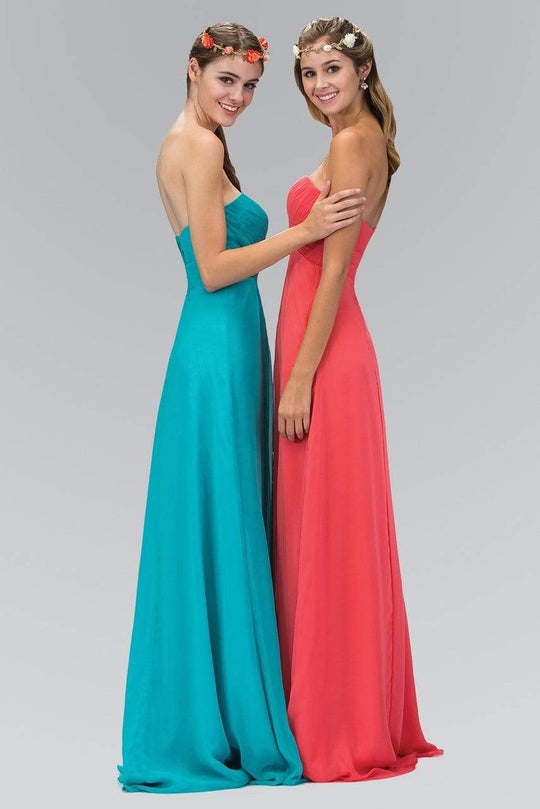Elizabeth K - GL1122 Pleated Sweetheart Chiffon A-line Dress