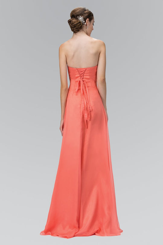 Elizabeth K - GL1123 Pleated Sweetheart Bead Embellished Dress
