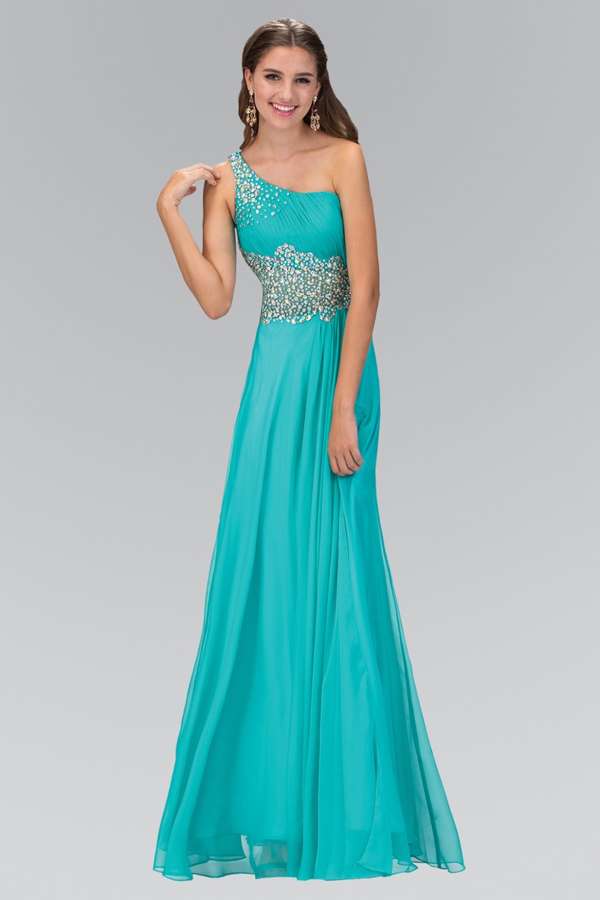 Elizabeth K - GL1129 Crystal-Ornate Asymmetrical Chiffon Gown – Couture ...