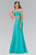 Elizabeth K - GL1129 Crystal-Ornate Asymmetrical Chiffon Gown Special Occasion Dress XS / Tiffany