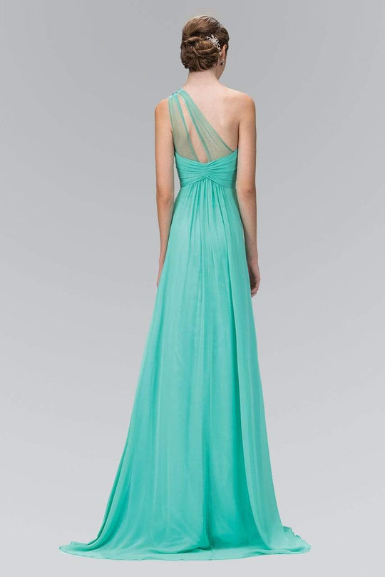 Elizabeth K - GL1138 Sheer Asymmetrical Ornate A-Line Gown