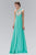 Elizabeth K - GL1138 Sheer Asymmetrical Ornate A-Line Gown Special Occasion Dress XS / Tiffany