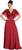 Elizabeth K - GL1145 Sequined V-neck Chiffon A-line Dress Special Occasion Dress XS / Dark Red