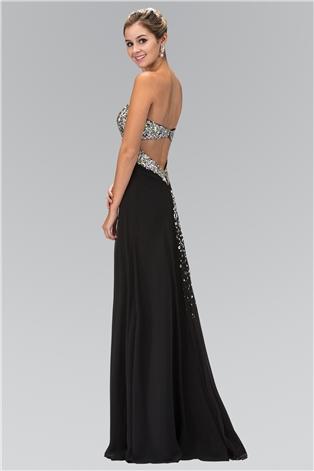 Elizabeth K - GL1151 Jewel Accented Sweetheart Chiffon Dress