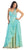 Elizabeth K - GL1154 Asymmetrical Ruched Ornate Gown Special Occasion Dress XS / Tiffany