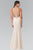 Elizabeth K - GL1303 Gilded Illusion Lattice Sheath Gown Special Occasion Dress XS / Champagne