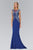 Elizabeth K - GL1306 Bead Embellished Boat Neck Jersey Gown Special Occasion Dress XS / Royal Blue