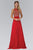 Elizabeth K - GL1329 Gilt Beaded Illusion A-Line Gown Special Occasion Dress XS / Red