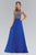 Elizabeth K - GL1329 Gilt Beaded Illusion A-Line Gown Special Occasion Dress XS / Royal Blue
