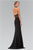 Elizabeth K - GL1330 Halter Neckline Beaded Black Gown Special Occasion Dress