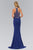 Elizabeth K - GL1337 Bejeweled V-neckline Sheath Gown Special Occasion Dress