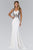 Elizabeth K GL1347 Embellished Lace Applique Sheath Gown in Ivory CCSALE S / Ivory