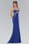 Elizabeth K - GL1358 Jewel-Accented V-Neck Gown Special Occasion Dress XS / Royal Blue