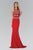 Elizabeth K - GL1361 Jewel-Accented Halter Neck Gown Special Occasion Dress XS / Red