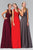 Elizabeth K - GL1376 Laced and Ruched V-Neck Chiffon Dress Special Occasion Dress XS / Burgundy