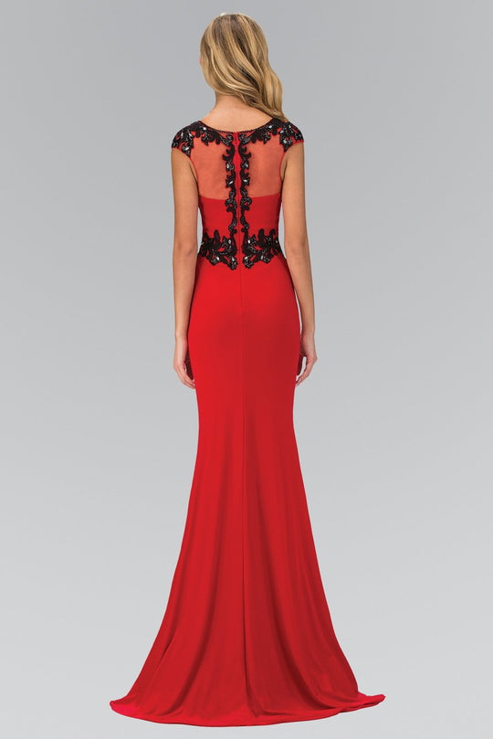Elizabeth K - GL1380 Embellished Scoop Neck Jersey Gown