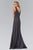Elizabeth K - GL1389 Jewel-Accented Pleated V-Neck Chiffon Dress Special Occasion Dress