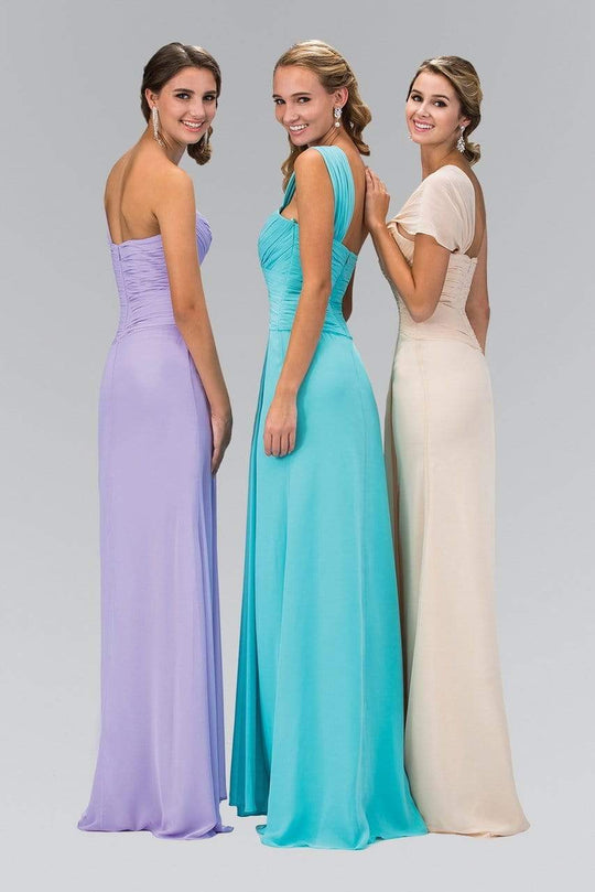 Elizabeth K - GL1390 Shirred One-Shoulder Sweetheart Gown