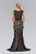 Elizabeth K - GL1396 Long Contrast Lace Sheath Gown Special Occasion Dress