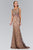 Elizabeth K - GL1415 Bejeweled Illusion Trumpet Gown Special Occasion Dress XS / Mocha