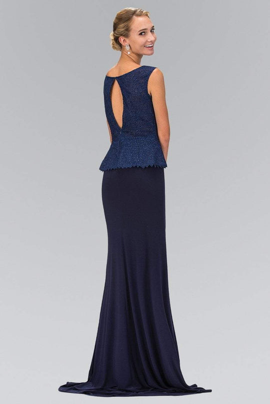 Elizabeth K - GL1422 Laced Bateau Neck Gown