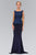 Elizabeth K - GL1422 Laced Bateau Neck Gown Special Occasion Dress XS / Navy