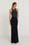 Elizabeth K - GL1507 Illusion Tonal Beaded Jersey Sheath Gown Special Occasion Dress XS / Navy