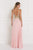 Elizabeth K - GL1526 Lace Embellished High Neck Chiffon Gown Bridesmaid Dresses XS / Blush