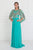 Elizabeth K - GL1527 Chiffon Dress with Embroidered Cape Sleeves Special Occasion Dress XS / Green