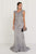 Elizabeth K - GL1540 Lace Embroidered V-neck Sheath Dress Mother of the Bride Dresses XS / Silver