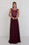 Elizabeth K GL1566 Illusion Beaded Chiffon A-line Dress CCSALE L / Burgundy