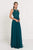 Elizabeth K - GL1570 Embroidered Illusion Halter Chiffon A-line Dress Bridesmaid Dresses XS / Teal