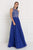 Elizabeth K - GL1572 Embellished Illusion Jewel Chiffon A-line Dress Bridesmaid Dresses XS / Royal Blue