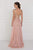Elizabeth K - GL1577 Embellished Illusion Bateau Dress with Overlay Special Occasion Dress