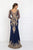 Elizabeth K - GL1597 Illusion Long Sleeve Gilded Lace Sheath Gown Special Occasion Dress