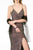 Elizabeth K - GL1813 Sequin Ruched V-Neck Dress With Slit Evening Dresses