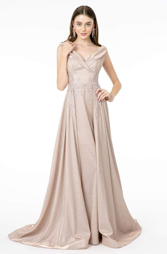 Elizabeth K - GL1817 Embroidered V-Neck A-Line Gown