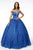 Elizabeth K - GL1821 Crystal Beaded Glitter Netting Quinceanera Dress Quinceanera Dresses XS / Royal Blue