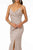 Elizabeth K - GL1831 V-Neck Bodycon Glitter Crepe Long Dress Evening Dresses