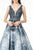 Elizabeth K - GL1837 Embellished Deep V-Neck A-Line Gown Prom Dresses