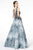 Elizabeth K - GL1837 Embellished Deep V-Neck A-Line Gown Prom Dresses