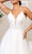 Elizabeth K - GL1905 Embroidered Deep V Neck Mesh A-line Gown Wedding Dresses