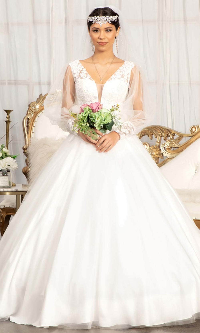 Elizabeth K GL1981 - Long Sleeve V-neck Wedding Gown Wedding Dresses